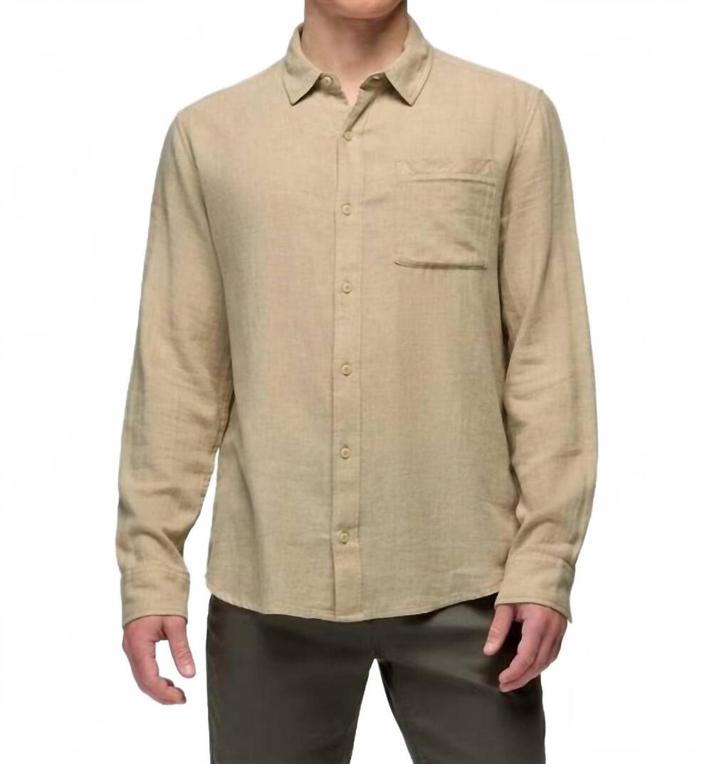 NEW PRANA mendocino button down shirt in chamois